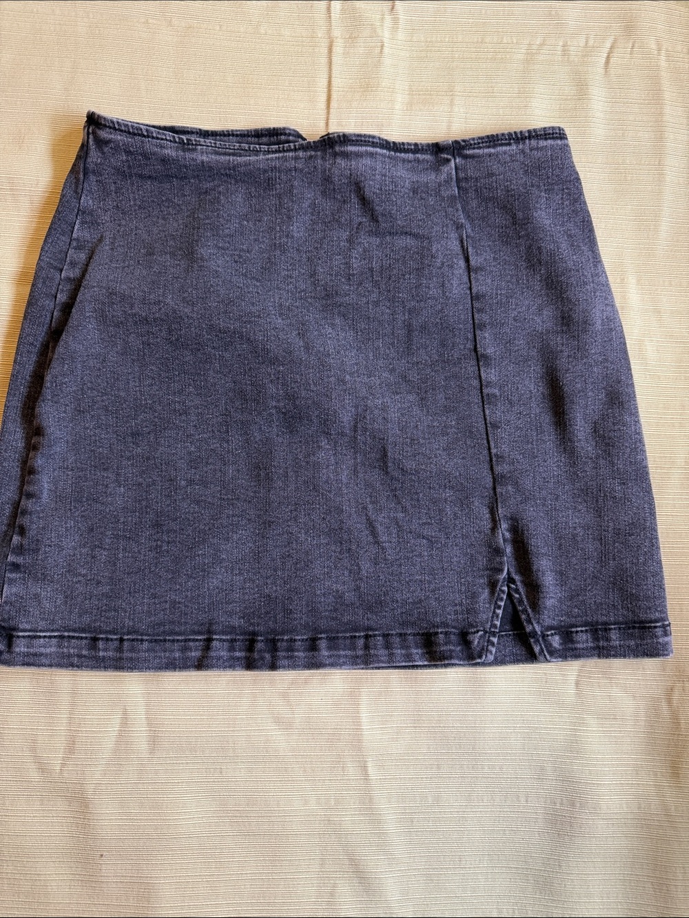 Women’s Classic Dark Denim Mini Skirt with Slit